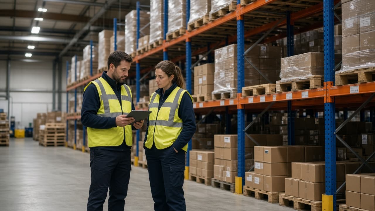 Warehouse team running purchase-to-stock flow